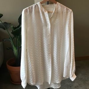 Equipment 100% Silk White Button Down